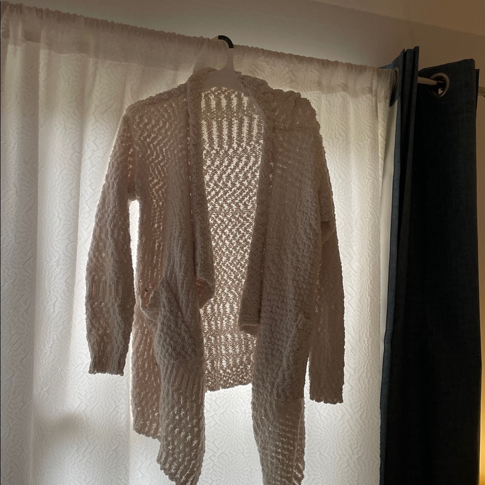 Altar'd State Cream Open-Knit Cardigan